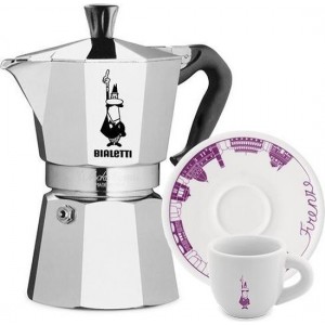 Bialetti Moka Express 6 kops + Firenze espresso kop en schotel 2 stuks