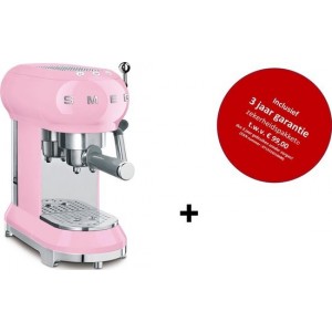 Smeg - ECF01PKEU MkIII - Espressomachine - Roze - met drie jaar garantie!