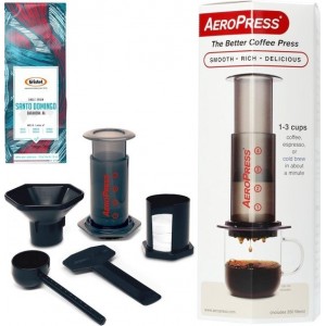 Aeropress Coffee Maker + Bristot Santo Domingo barahone AA single origin koffiebonen