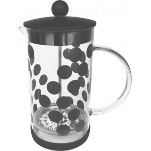 Zak!Designs DotDot Cafetière - Borosilicaatglas - Incl. Anti-slip Bodem - 1 Liter - Zwart