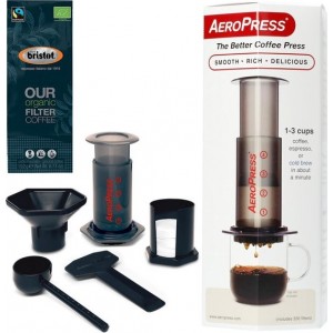 Aeropress Coffee Maker + Bristot OUR Biologische gemalen koffie