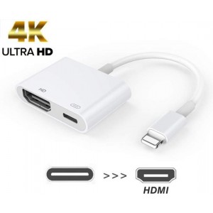 Lightning naar HDMI Adapter voor Apple - 8 Pins Lightning Power Delivery - Douxe©