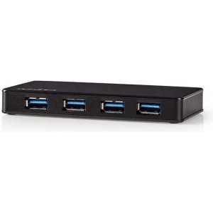 Nedis USB hub met 4 poorten - USB3.0 - externe voeding / zwart - 0,80 meter