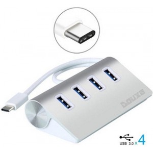 Douxe USB-C HUB | USB C Naar USB A | Splitter | Kabel Adapter Verdeler | Voor o.a. Apple Macbook & Chromebook | 4 Poorts