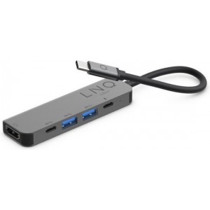 LINQ 5 in 1 Type C USB Hub Adapter - HDMI 4K 60Hz - 2x USB-A 3.1 - USB C 5Gbps data - tot 100W USB C power delivery