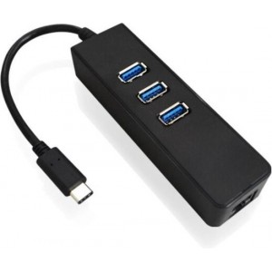 USB hub | USB C | 3x USB A 3.0 | 0.2 meter | Zwart | Allteq