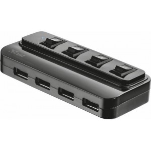 Trust 4 Poorts USB 2.0 Hub met Schakelaars