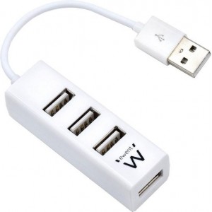 Ewent USB hub met 4 poorten - USB2.0 - busgevoed / wit - 0,10 meter