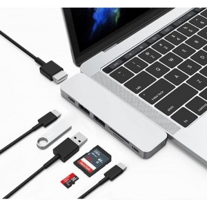 USBc Hub MacBook Pro met HDMI - SD - TF - USB 3.0 & Thunderbolt poort - 7 in 1 Hub.