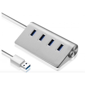 USB Hub 3.0 | 4 Poort | Zilver | Aluminium | Usb-hubs