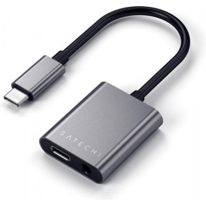 Satechi Type-C naar 3.5mm Jack & PD Charging adapter - Space Grey