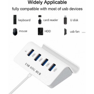 USB 3.0 HUB wit als telefoonstandaard 4 poorten.