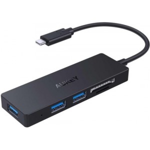 Aukey USB-C Hub - Met 3 USB 3.0 aansluitingen - SD en MicroSD Kaartlezer (5 poorts USB C Hub)