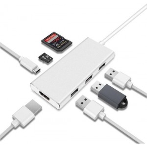 Universele 7-in-1 USB-C Adapter Wit