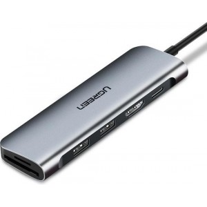 USB-C Hub voor MacBook (Thunderbolt 3) met HDMI 4K, 2x USB3.0, USB-C oplaadpoort, SD en Micro SD(TF)