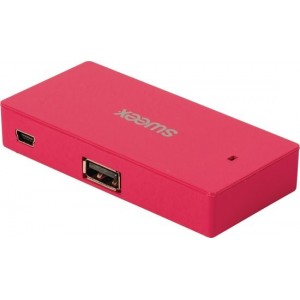 4-Port Hub USB 2.0 Pink