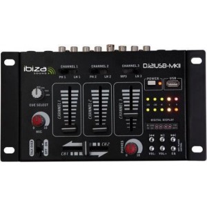 IBIZA Sound DJ21USB-MKII - 4-Kanalen / 7-Ingangen Mengpaneel