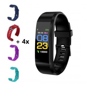 Belesy - Smartwatch - Zwart - Met 4 extra polsbandjes
