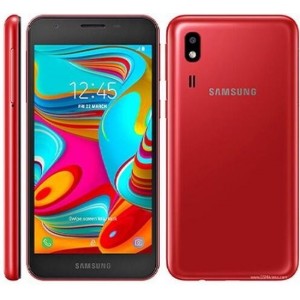 Samsung Galaxy A2 Core - Rood 16GB+SD Kaart (8GB) + Transparant Telefoonhoesje Met Verstevigde Randen + Temperedglass