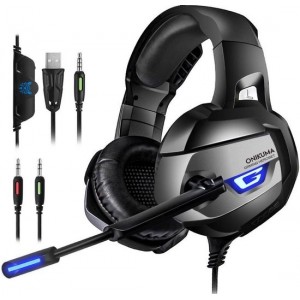 ONIKUMA K5 - Gaming headset - Grijs - PS4 + PC + Xbox One