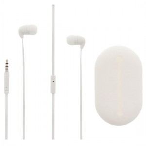 Nedis Stereo In-Ear Koptelefoon | Oortjes Met Microfoon En Bewaaretui | 1.2 m Platte Kabel | 9 mm Drivers | 3 Maten Dopjes | Wit