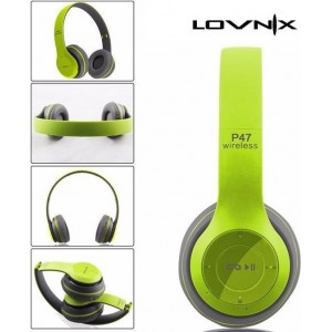 Lovnix P47 | Bluetooth koptelefoon | Draadloze headset | Wireless Headphones | Groen