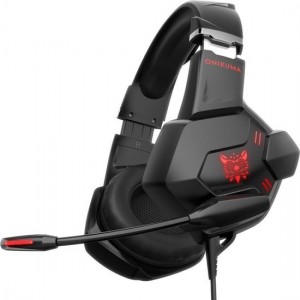 ONIKUMA K11 - Gaming headset met microfoon, LED's via USB, 1 x 3,5 mm-aansluiting en 50 mm-element, bedraad - zwart