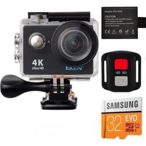 EKEN H9R 4K Ultra HD waterproof action Camera met WiFi & afstandsbediening + 32GB MicroSD kaart + Extra Batterij