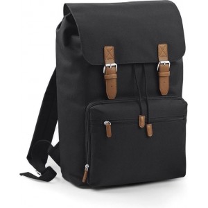 Bagbase Vintage Laptop Rugzak 18 Liter - Zwart-Bruin