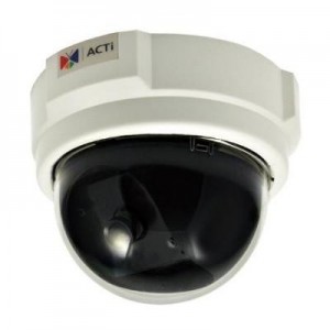 ACTi beveiligingscamera: 1MP Indoor Dome with Basic WDR, Fixed Lens - Zwart, Wit