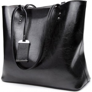 Miss Lulu  Dames Handtas - Schoudertas - Shopper - Laptoptas - Werktas - Grote Capaciteit -  Zwart (E6710 bk)