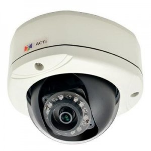 ACTi beveiligingscamera: 2MP Outdoor Dome with D/N, Adaptive IR, Basic WDR, SLLS, Fixed lens - Zwart, Wit