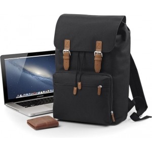 Senvi Vintage Laptop Rugzak Kleur Zwart - Bruin - 18 Liter