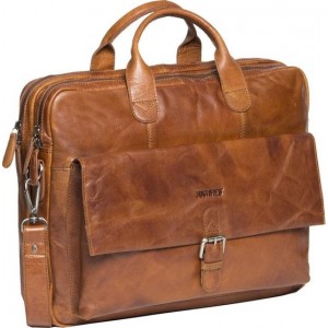 Justified Everest - Leren Aktetas / Laptoptas - 15,6 inch - cognac