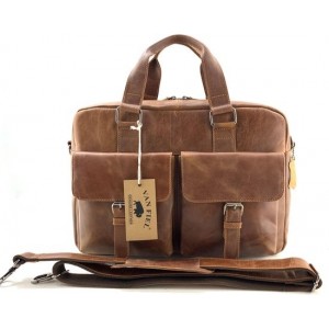 Van Fiel Laptoptas geschikt tm 17 inch cognac