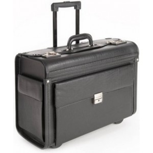 Pilotenkoffer Kunstleder Zwart - Laptoptrolley - Pilotentrolley - Documentenvak - Handbagage