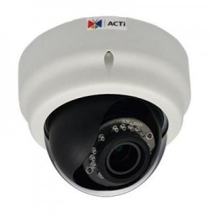 ACTi beveiligingscamera: 2MP Indoor Dome with D/N, Adaptive IR, Basic WDR, SLLS, Vari-focal lens - Zwart, Wit