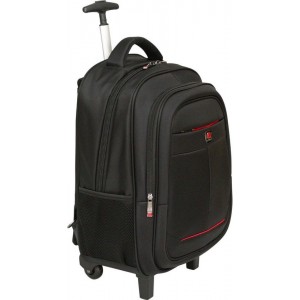 Tassia Handbagage Rugzaktrolley - Trolley Rugzak 23L - Laptoptas - Rugtas - Zwart (WBP-865)