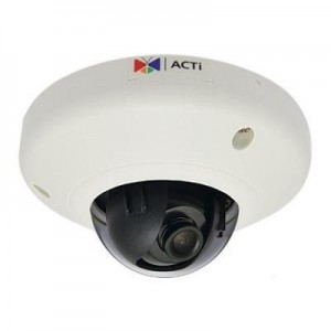 ACTi beveiligingscamera: 1MP Indoor Mini Dome with Basic WDR, Fixed lens - Zwart, Wit