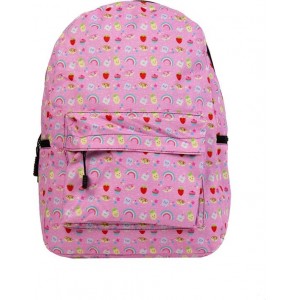 GoPa Meisjes Rugzak | Schooltas | Rugtas | Emoji | Regenboog | Fruit | Roze