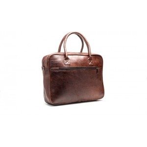 Leren Laptoptas Brown - Aktetas - 15,6 Inch - Studs & Stones