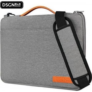 DSGN Laptoptas Schoudertas met Handvat 13 inch - Grijs - Laptop Sleeve - Laptophoes - Apple MacBook Air / Pro Case - 13.3 inch