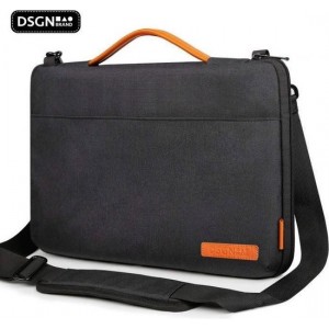 DSGN Laptoptas Schoudertas met Handvat 14 inch - Zwart - Laptop Sleeve - Laptophoes