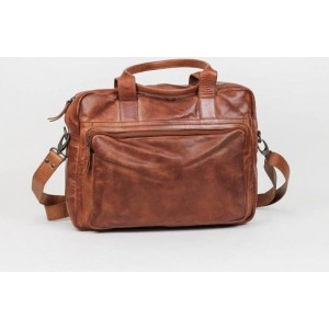 Bear Design Hugo Leren Laptoptas - 14 inch - Cognac