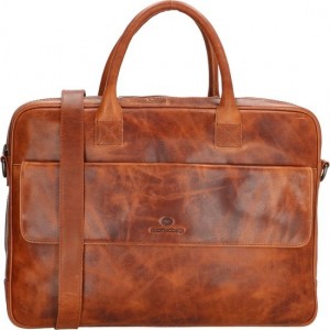 Micmacbags Colorado laptoptas 17.3 inch cognac