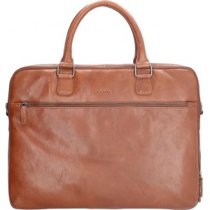 Old West Waco Leren laptoptas 17 inch - Bruin