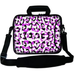 Sleevy 15.6 inch laptoptas witte panterprint