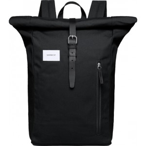 Sandqvist Dante Black Rolltop Rugzak - Zwart