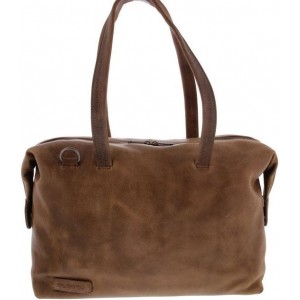 Plevier Caithness Leren Dames Laptoptas 15,6 inch Taupe