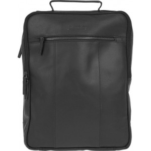 DSTRCT Riverside Leren Rugzak A4 - 15,6 inch laptoptas - Sleutelhanger - Zwart